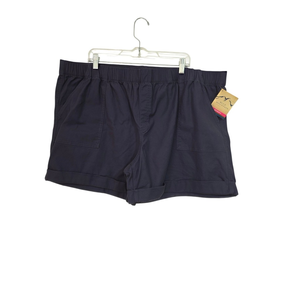 Blue Mountain Women's 2X Comfort Waist Hiking Gardening Shorts Navy‎ Blue NWT
